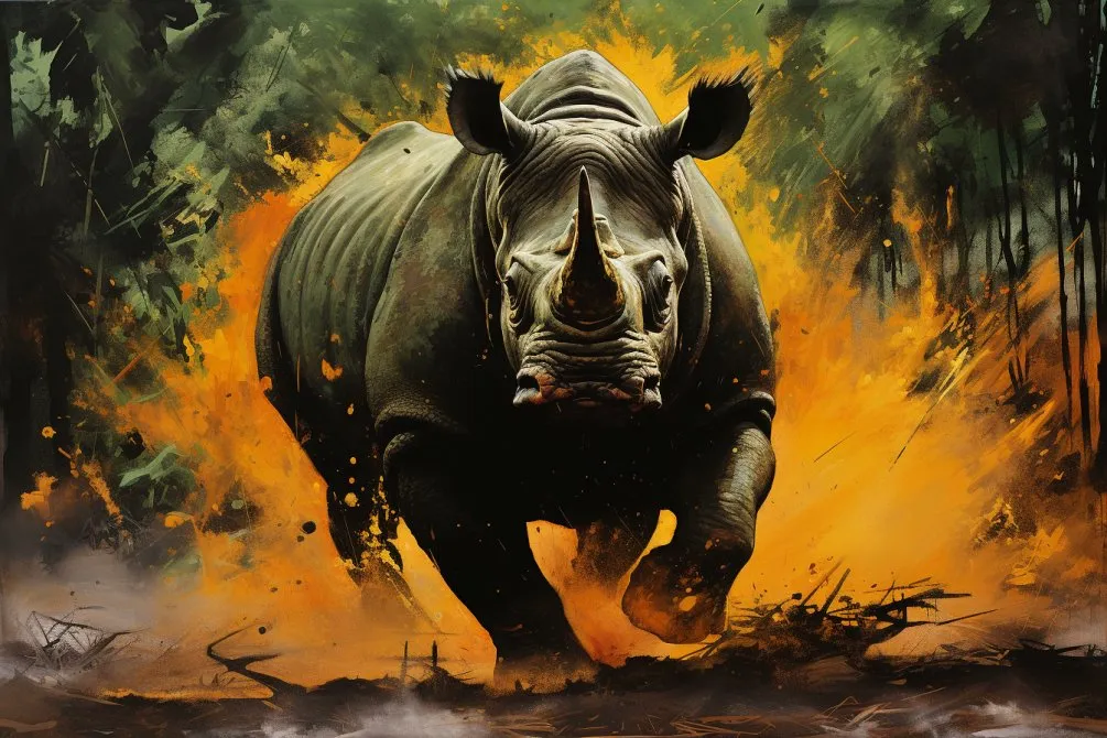 AI image prompt: Rhino - Kodachrome - Midjourney style