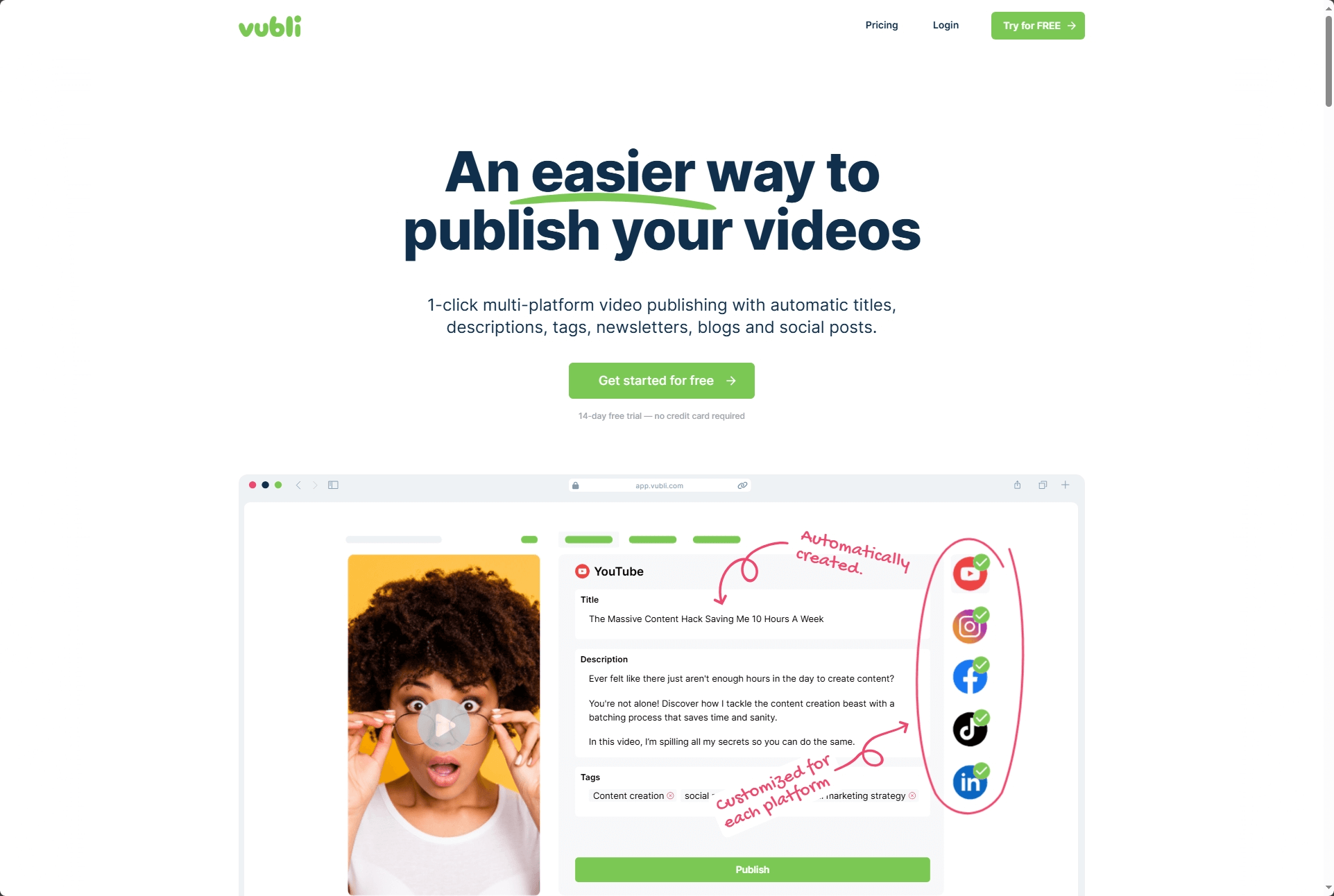 Vubli - AI Tool in Social Media category
