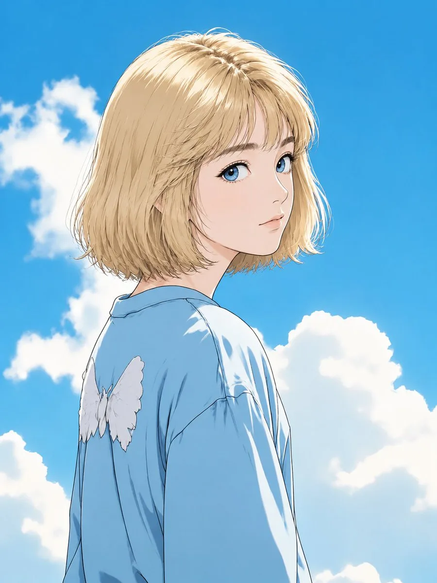 Anime Blonde Under Blue Sky — GPT Image 2 AI image prompt