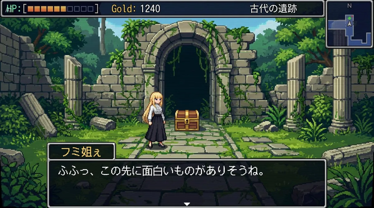 16-bit RPG Field Exploration Prompt
