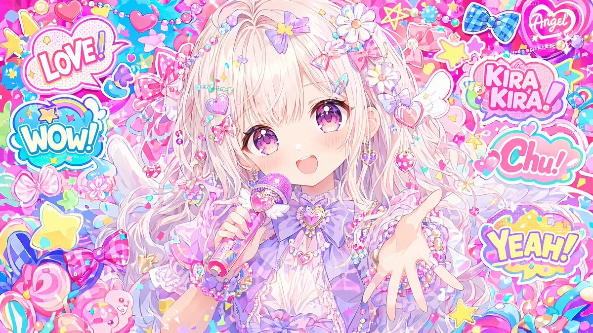 Maximalist Kawaii Angel Sticker Collage (Anime / Manga style, made with GPT Image 2) - AI image prompt example