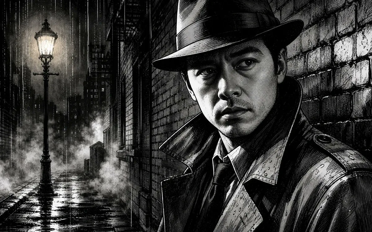 Noir Detective Rainy Alley Portrait — GPT Image 2 AI image prompt