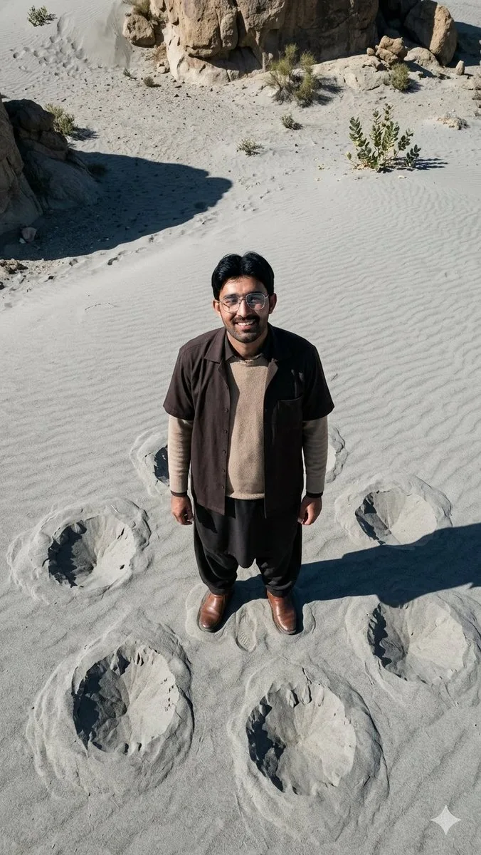 Top-Down Desert Footprint Portrait — GPT Image 2 AI image prompt