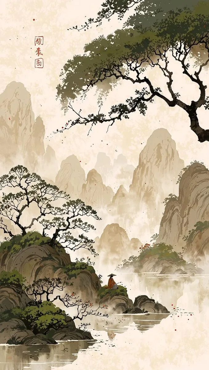 Cinematic Chinese Ink Landscape (Cinematic / Film Still style, made with GPT Image 2) - AI image prompt example