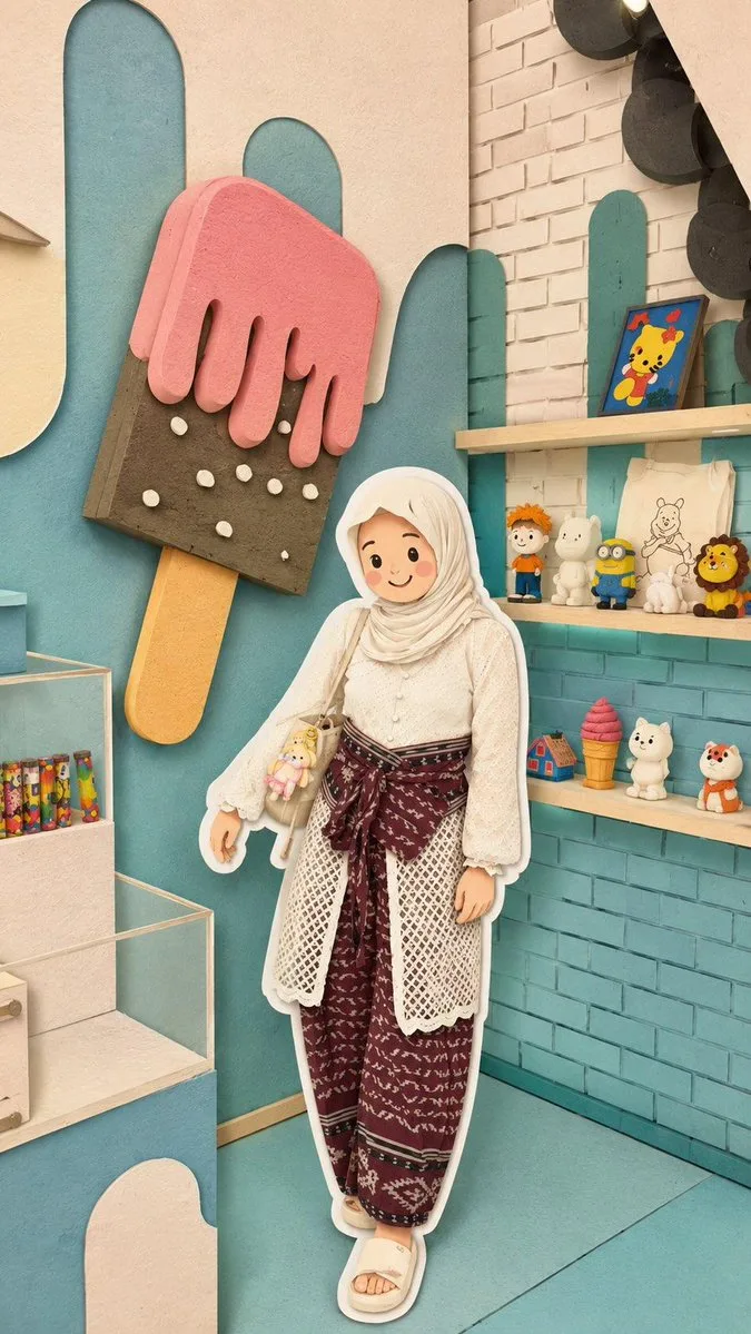 Kawaii Style Muslim Character Lifestyle Photography (Anime / Manga style, made with GPT Image 2) - AI image prompt example