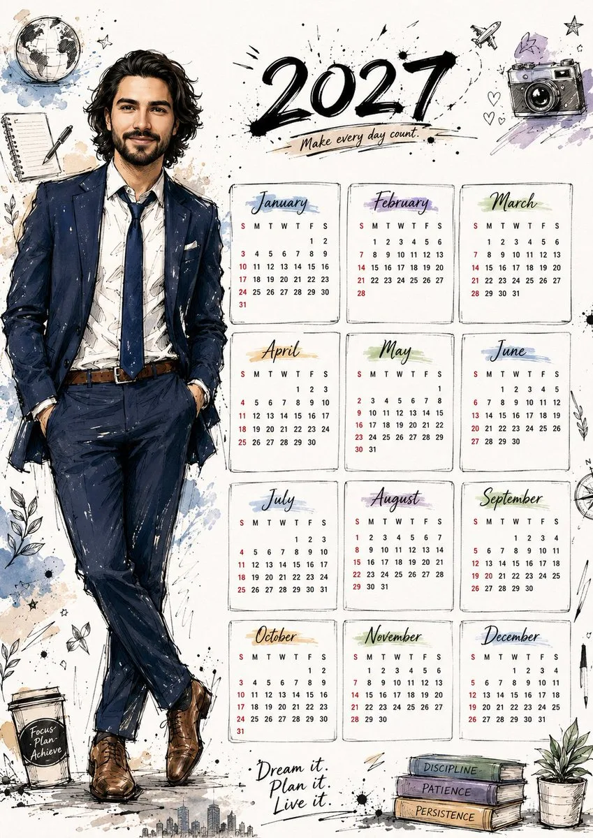 Hand Drawn Doodle Calendar Illustration