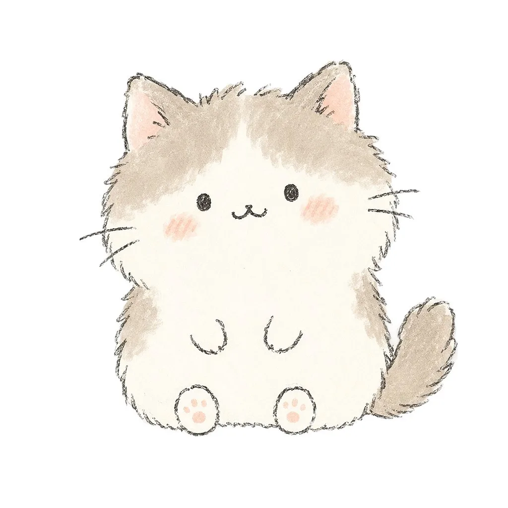 Kawaii Watercolor Kitten (Anime / Manga style, made with GPT Image 2) - AI image prompt example