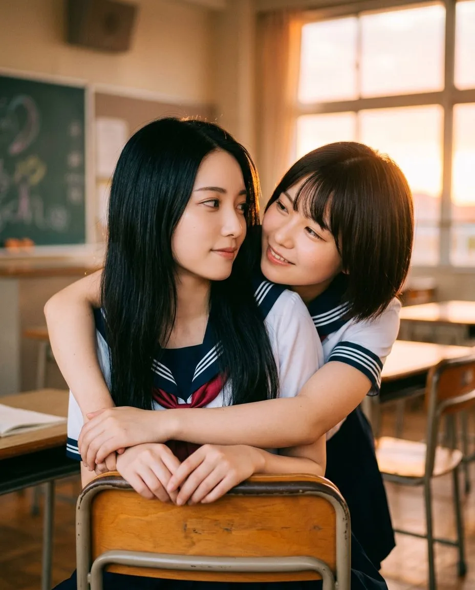 Golden Hour Classroom Hug — GPT Image 2 AI image prompt