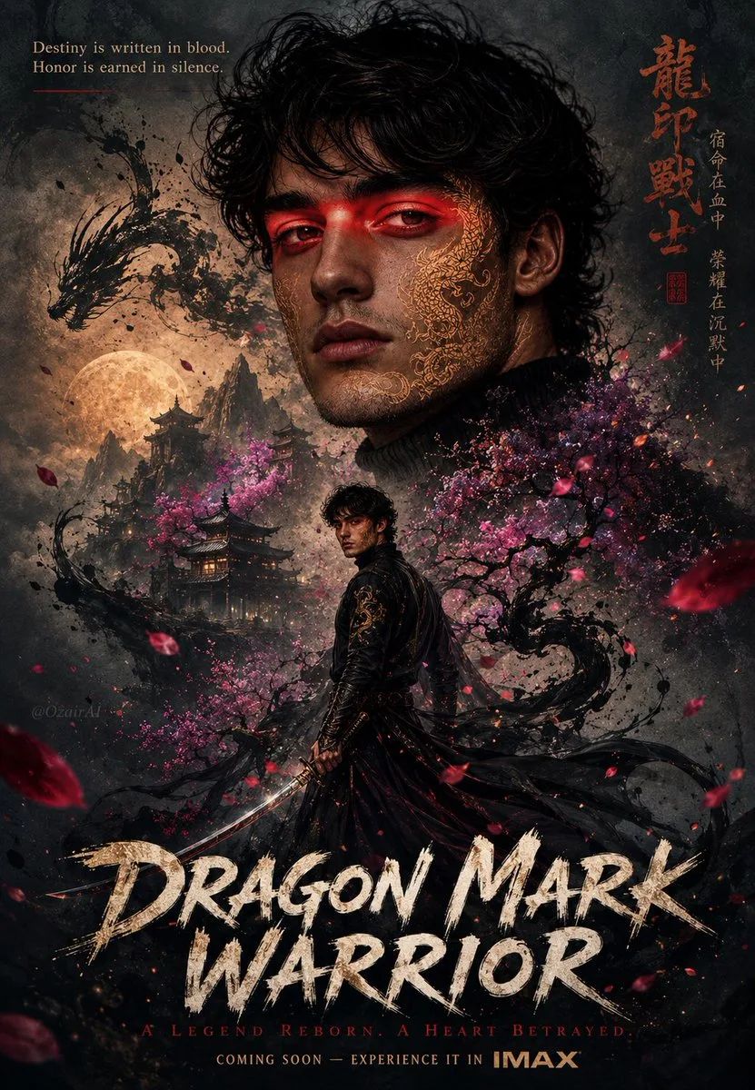 AI image: Double Exposure Dragon Warrior Poster