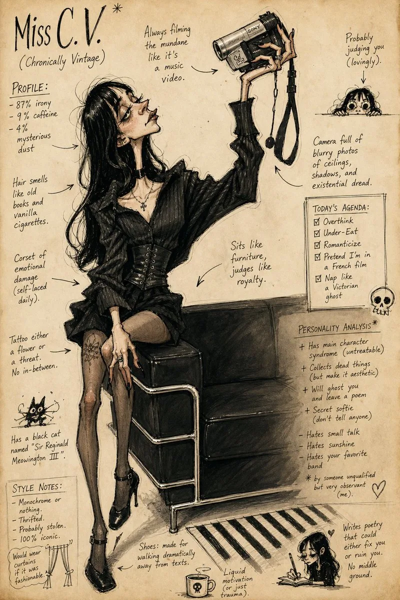 AI image: Grotesque Fashion Caricature Sketch