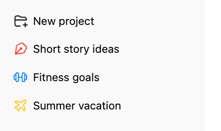 ChatGPT Projects screenshot