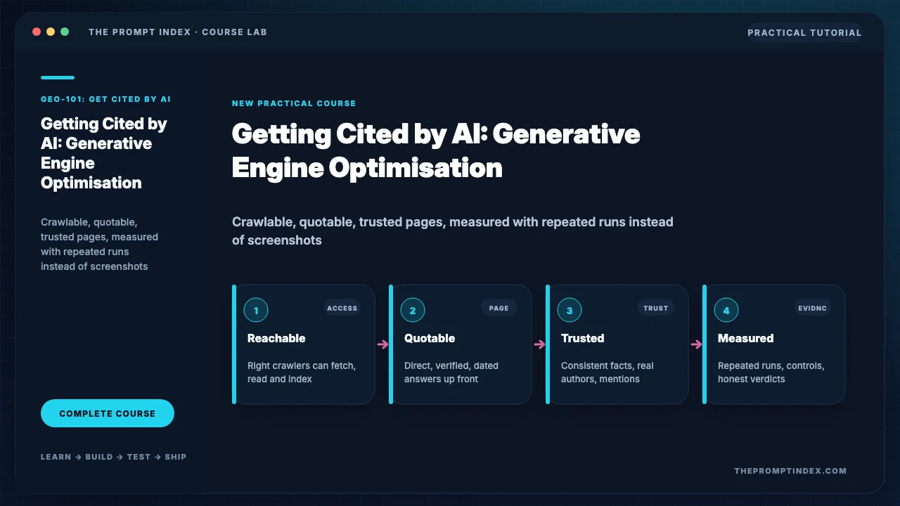 Getting Cited by AI: Generative Engine Optimisation (GEO)