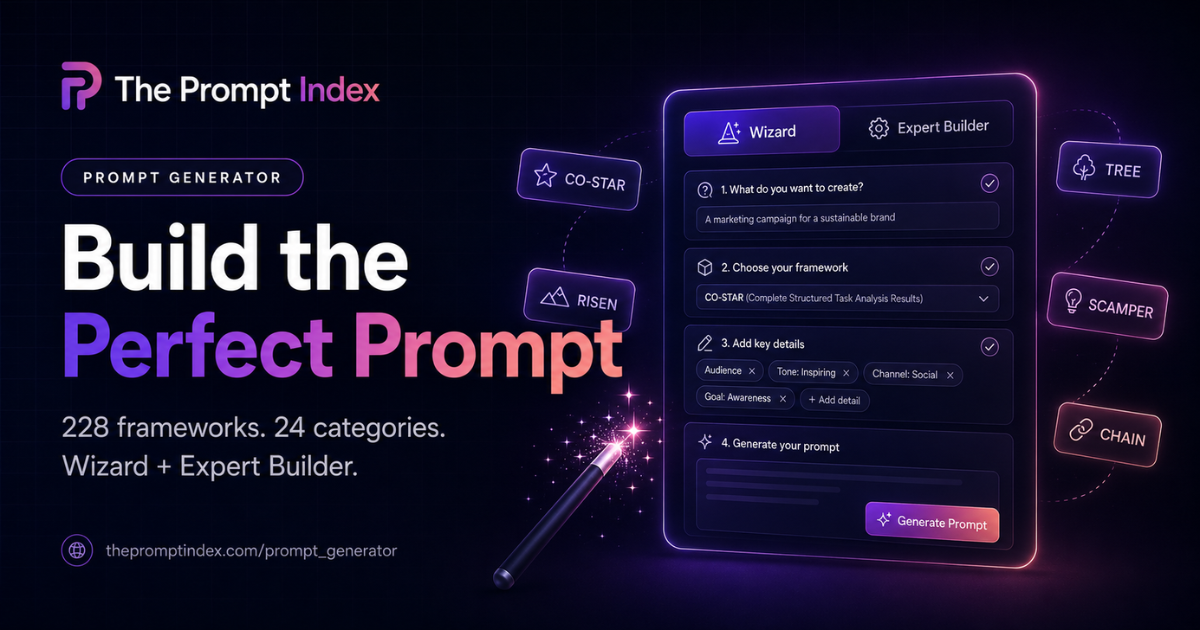 AI Prompt Generator | 228 Frameworks & Builder | The Prompt Index
