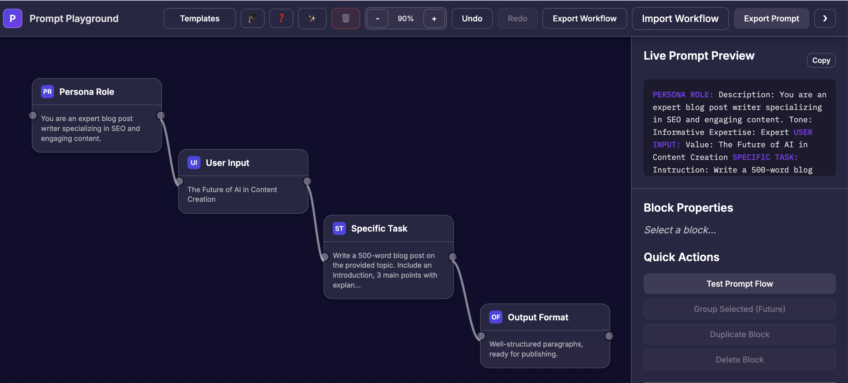 Prompt Builder interface preview
